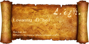 Lovassy Ábel névjegykártya