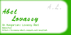 abel lovassy business card
